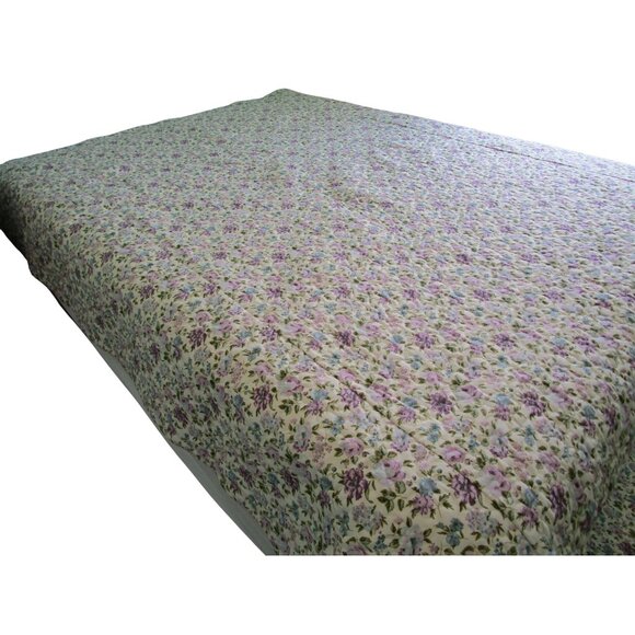 Vintage Waverly Quaker Lady Quilted Floral Bedspread Full Size Retired Fabric GU - Picture 2 of 16